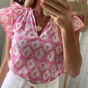 Marea the brand ruffle sleeve top